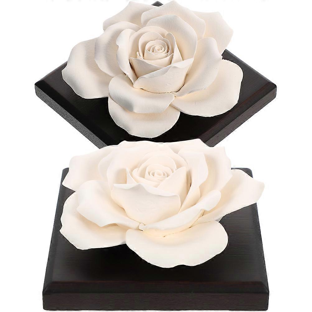 Car Essential Oil Diffusers Ceramic Rose for Aroma Freshening 6Pcs