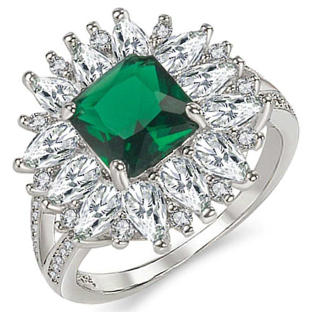 Emerald Ring Jewelry for Decoration 4Pcs Elegance Gift for Her