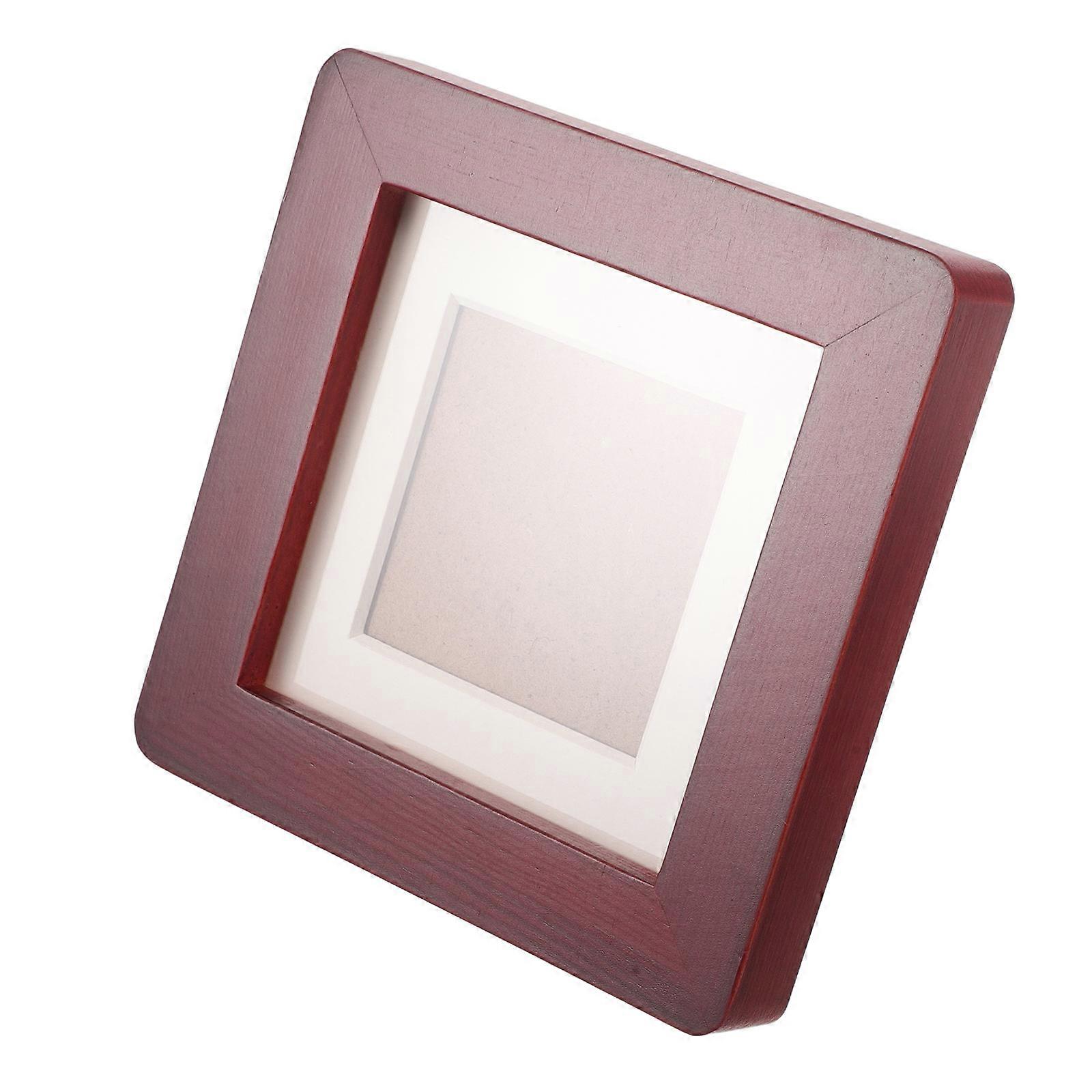 Square Photo Frame Wood for Display 5Pcs Small Tabletop Frames Coffee