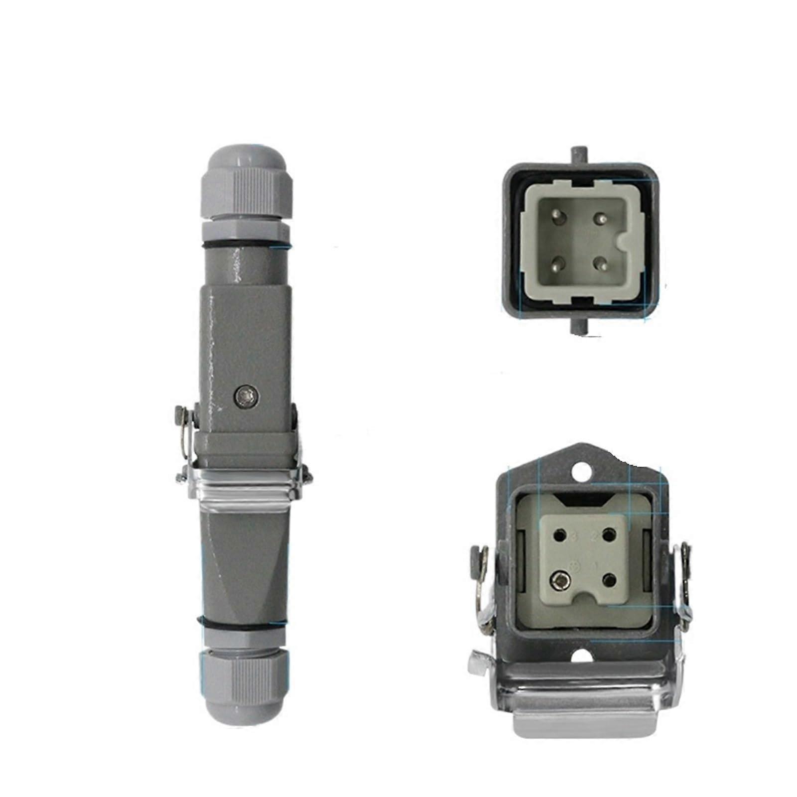 Rectangular HeavyDuty Connector 4/5/6/8Pin Aviation Waterproof Industrial Plug Socket 250V 10/16A