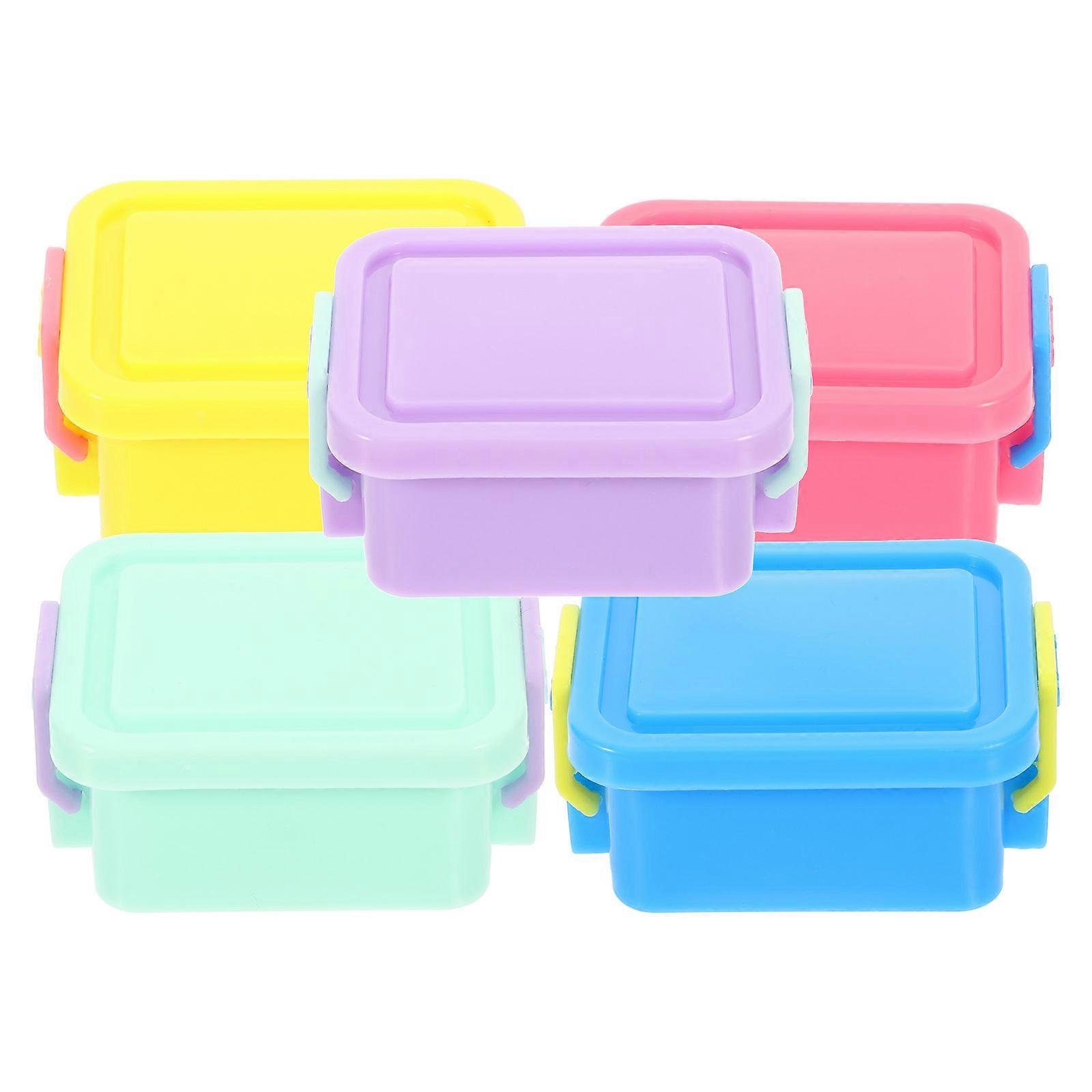 Doll House Storage Box Mini Containers for Organizing 5Pcs Multicolor ABS