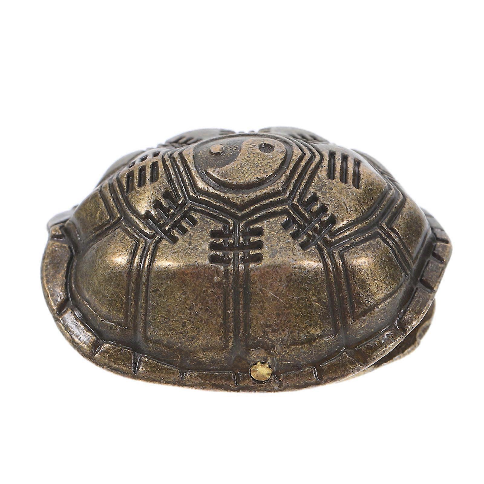 Mini Divination Turtle Shell Feng Shui Prop Copper Figurine for Prosperity