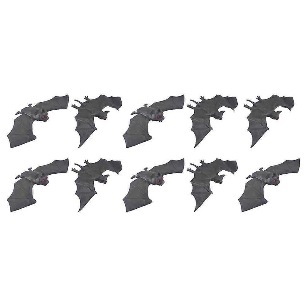 50 Pcs Rubber Hanging Bats For Halloween Atmosphere Creation On Tree Branches Walls And Doors With Lightweight Design
