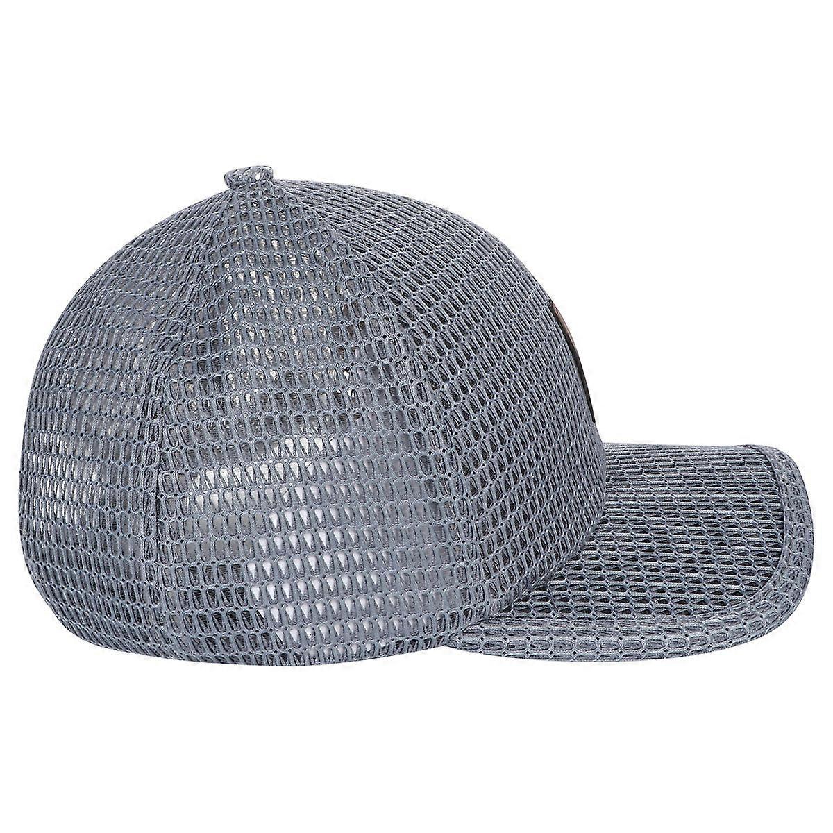 Sun Block Hat Quick-Dry Mesh Peaked Baseball Adjustable Cap for Outdoor Use Grey