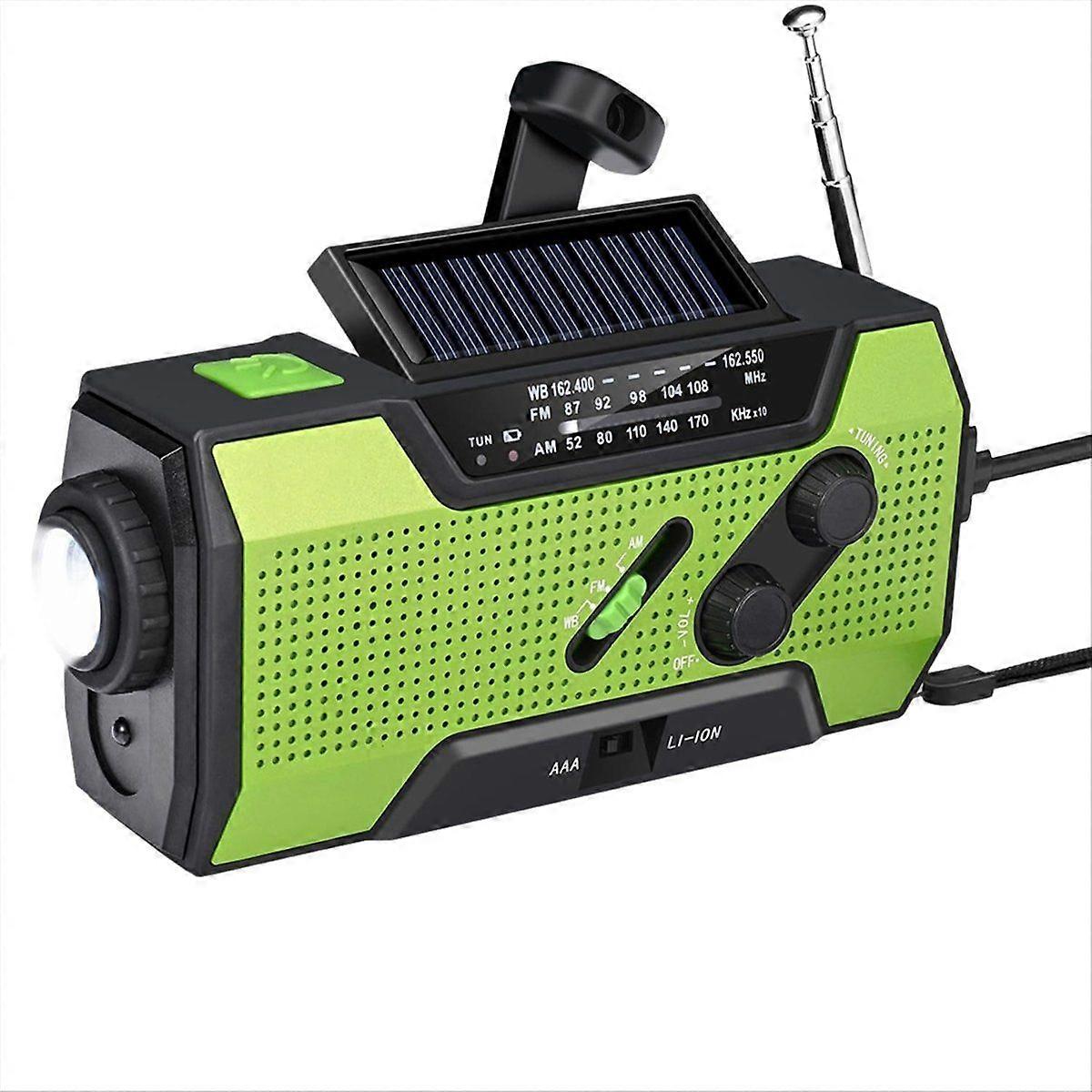 Emergency Weather Radio Hand Crank Portable Solar Charging 2000mah