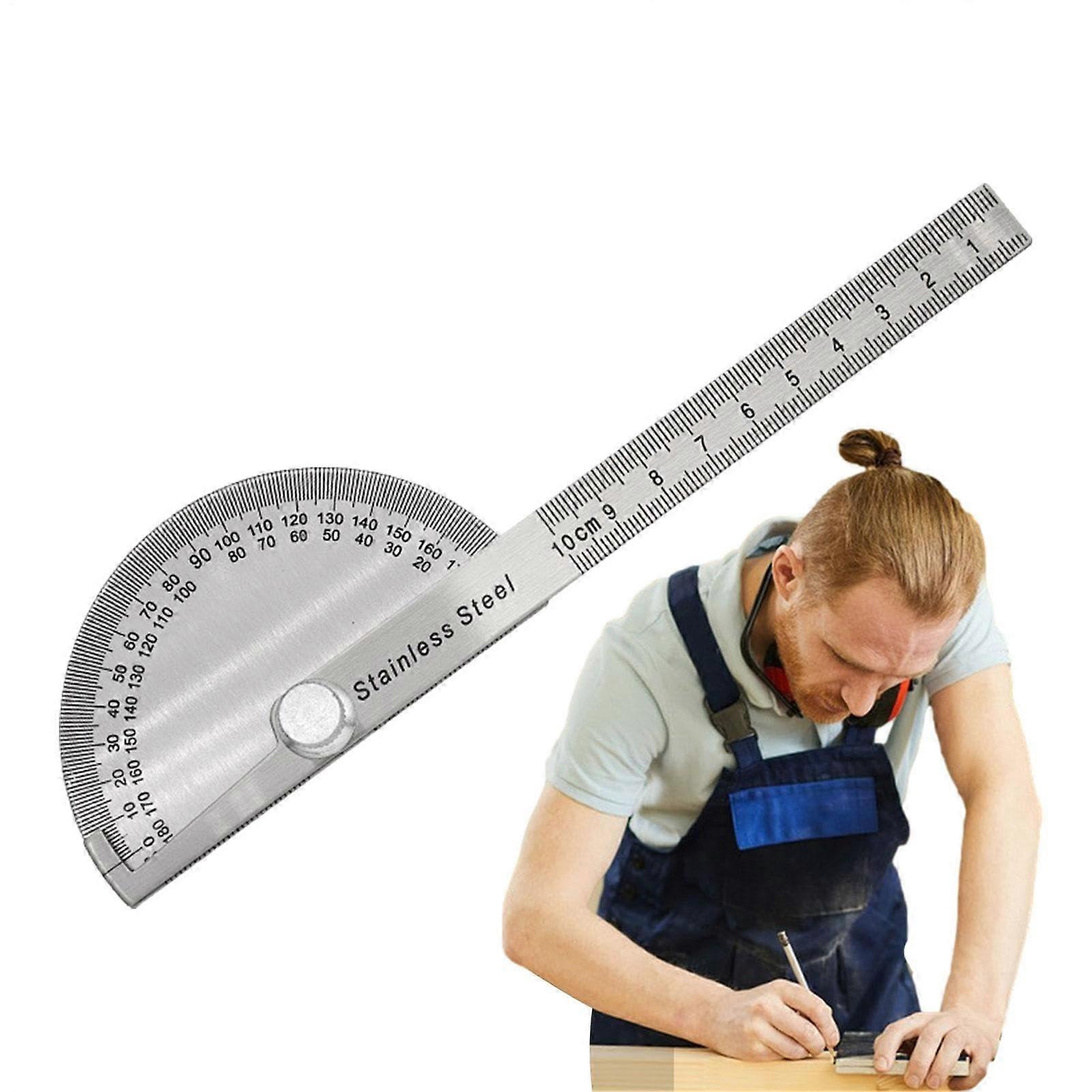 Angle Protractor Solid Stainless Steel Angle Ruler For Woodworking 10 Cm Measuring Tool Math Protractor Angle Finder