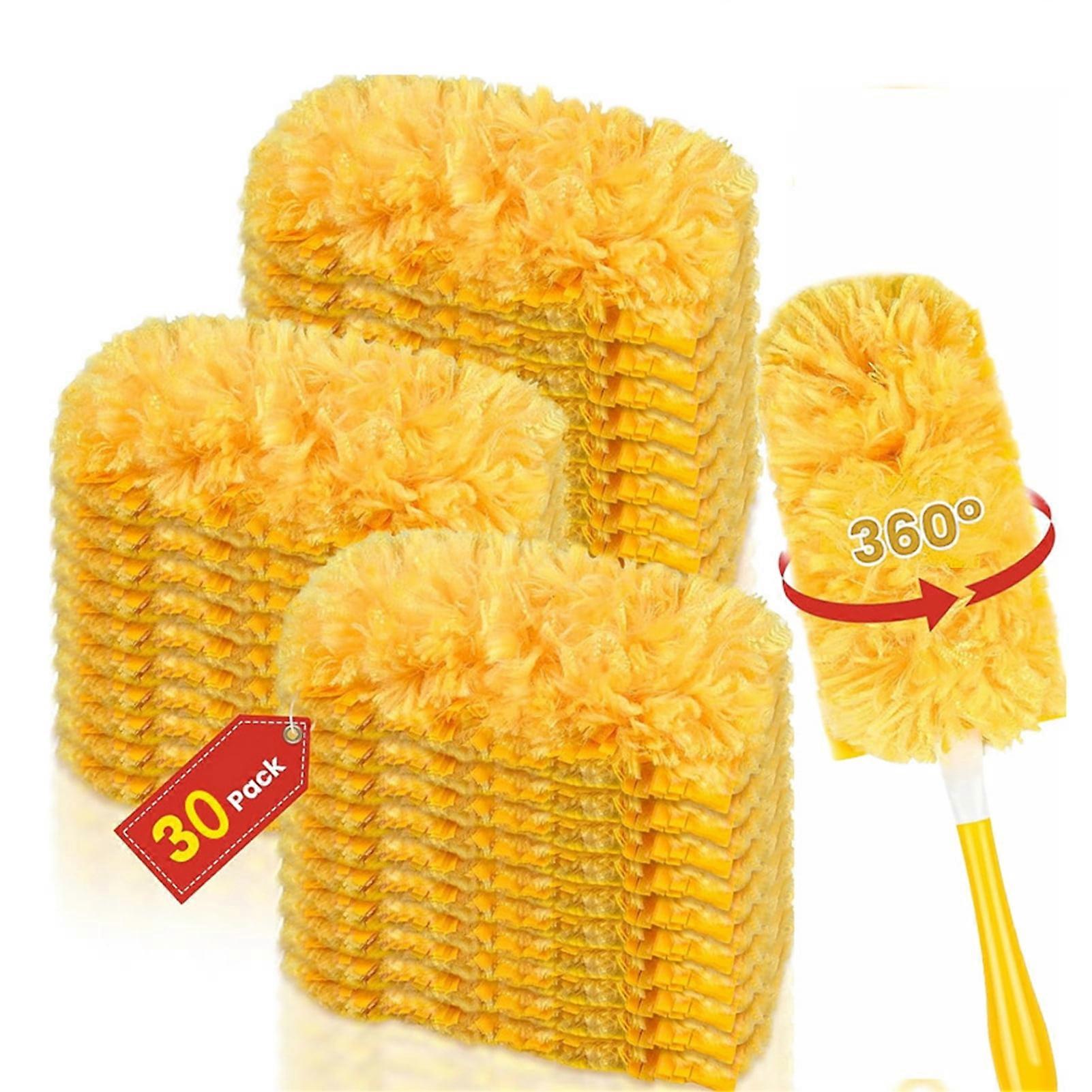 SUSUchens 31Pcs/Set Dust Brush Microfiber Duster with 30 Replacement Pads Short Handle Heavy-Duty Fluffy Duster for Swiffer Blue