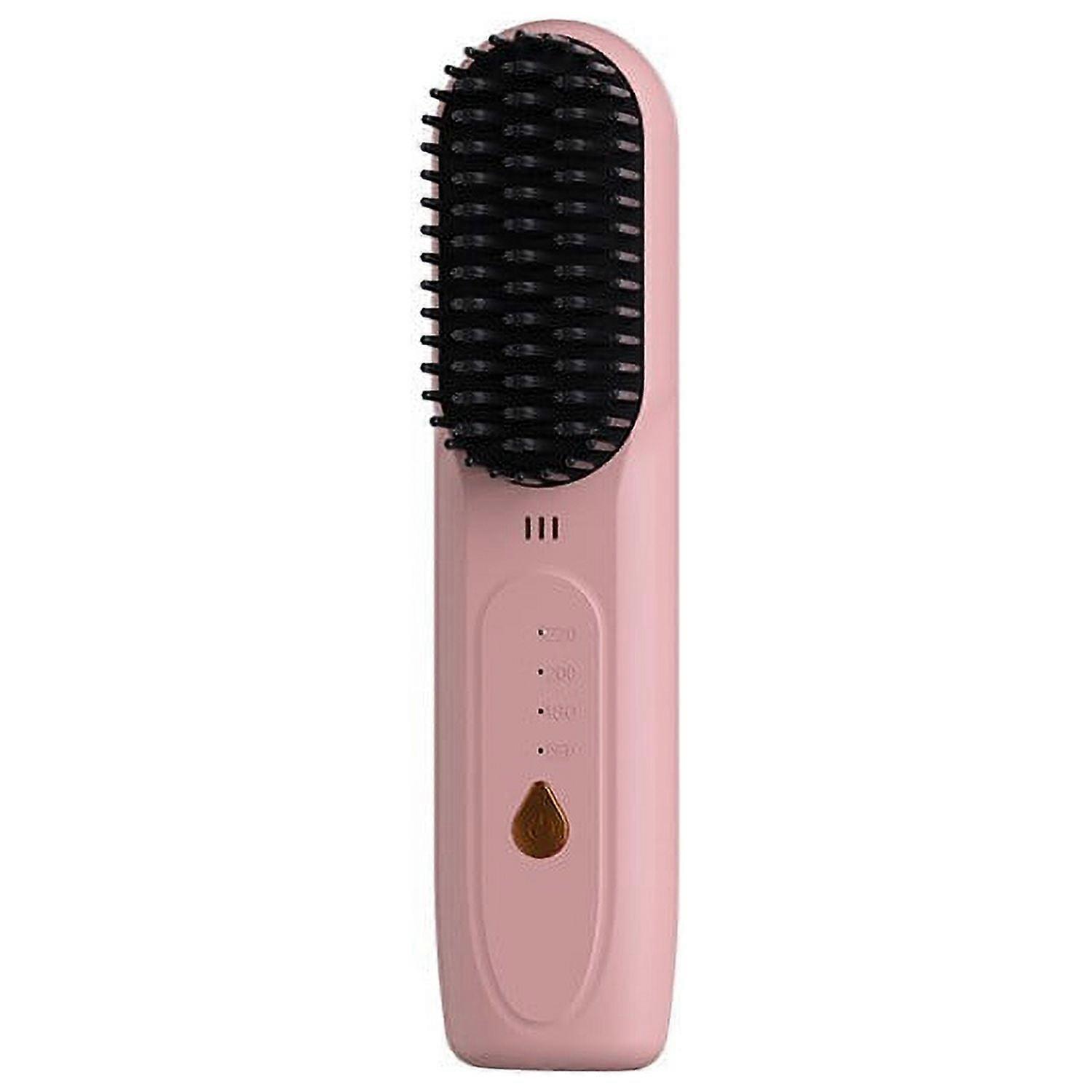 Wireless Electric Hair Comb Compatible with Negative Ion Tech, Portable & Long Battery, Smart Curling & Straightening Tool