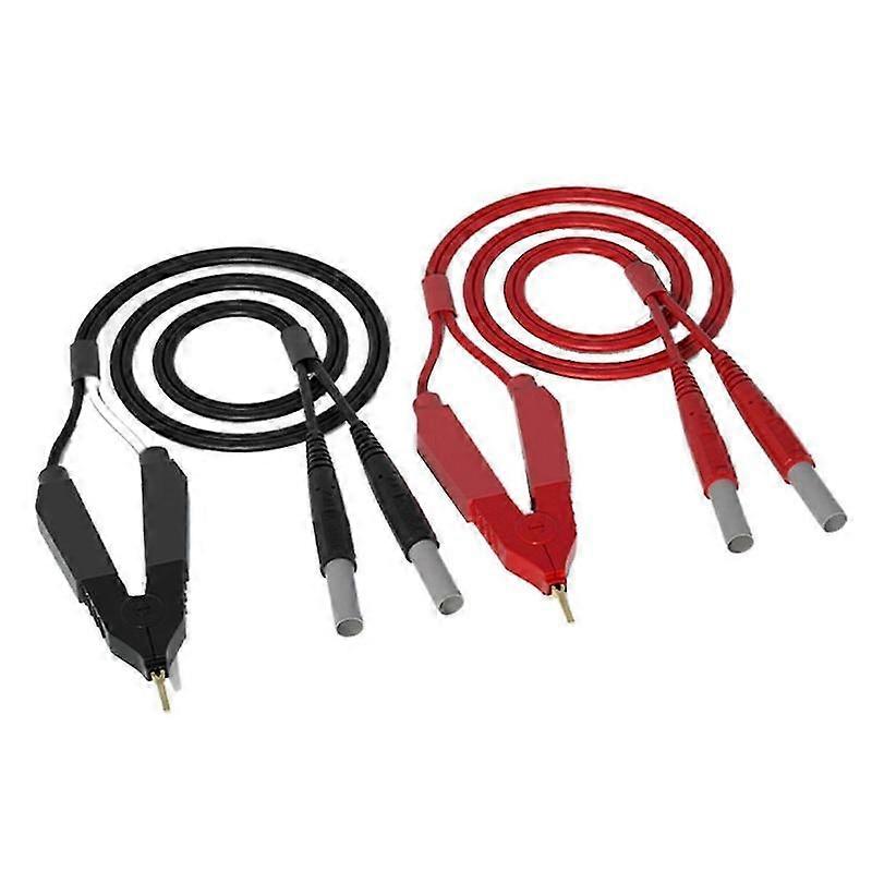 Kelvin Test LCR Lead Bottom Resistance 4-Wire 4mm Lantern Plug Clip Orichalum Plating Kelvin Probes