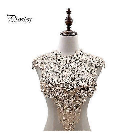 25-26 Dantelă Guler Fals Brodat Corsage Design Gol Flori Mari Detașabil Față/Spate Guler Dantelă Aplicație Charm Femei pentru Magazin de Cusut