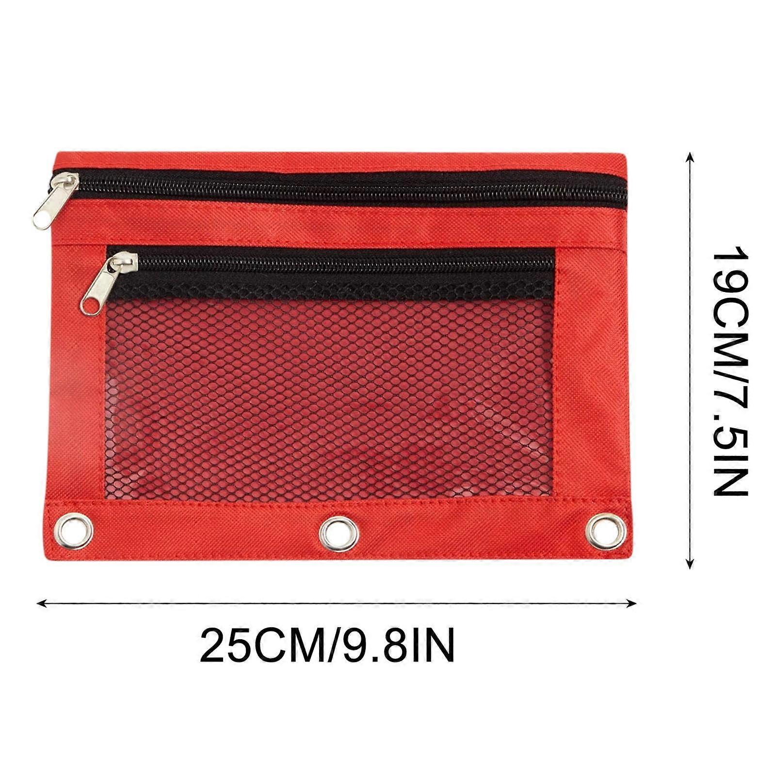 Fdksdf Pencil Pouch for 3 Ring Binder with Clear Window, Smooth Zipper & Big Capacity - Compatible with 3 Ring Binders