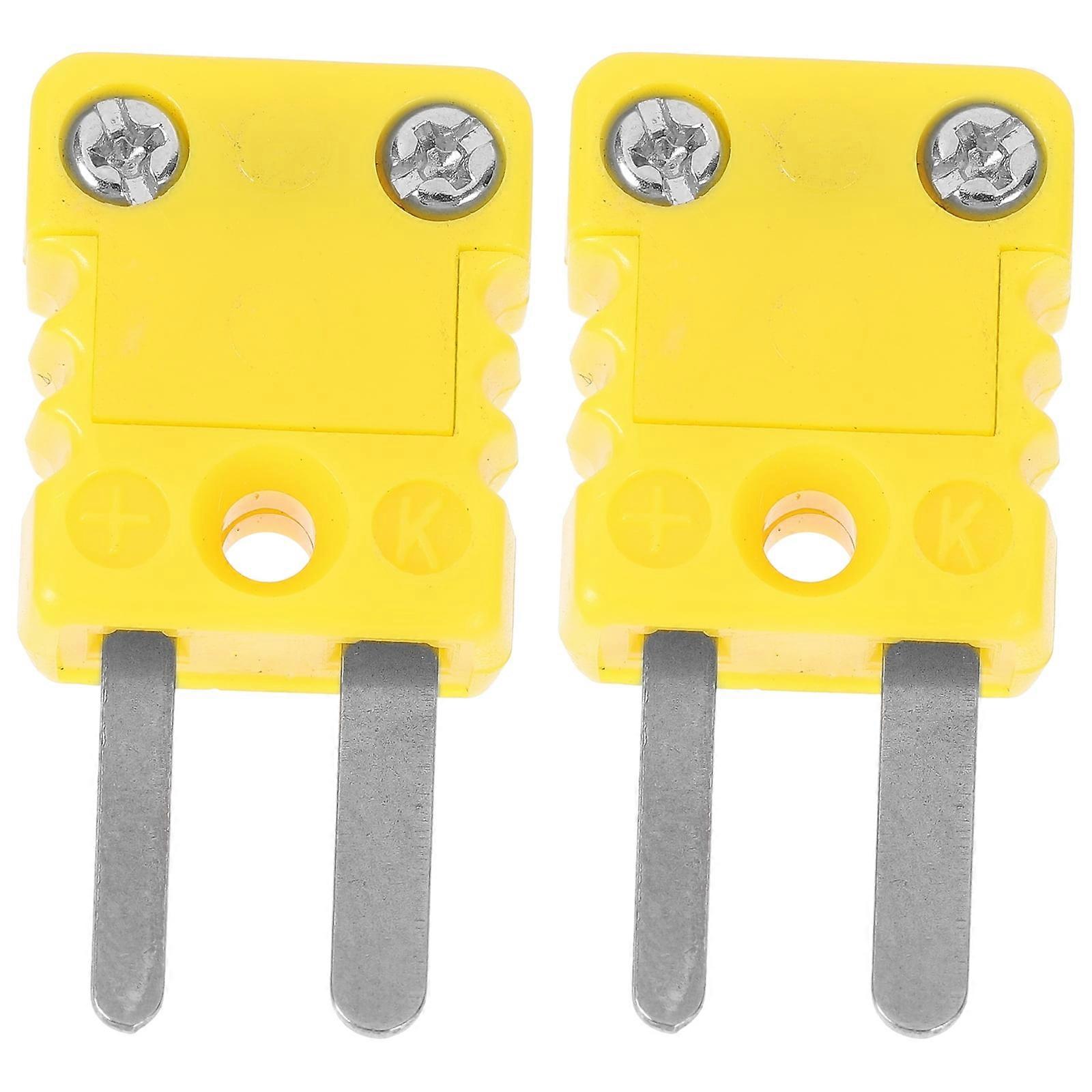 Cable Connectors Easy Install Thermocouple Plug K Type Replacement Adapter Plastic 2 Pcs