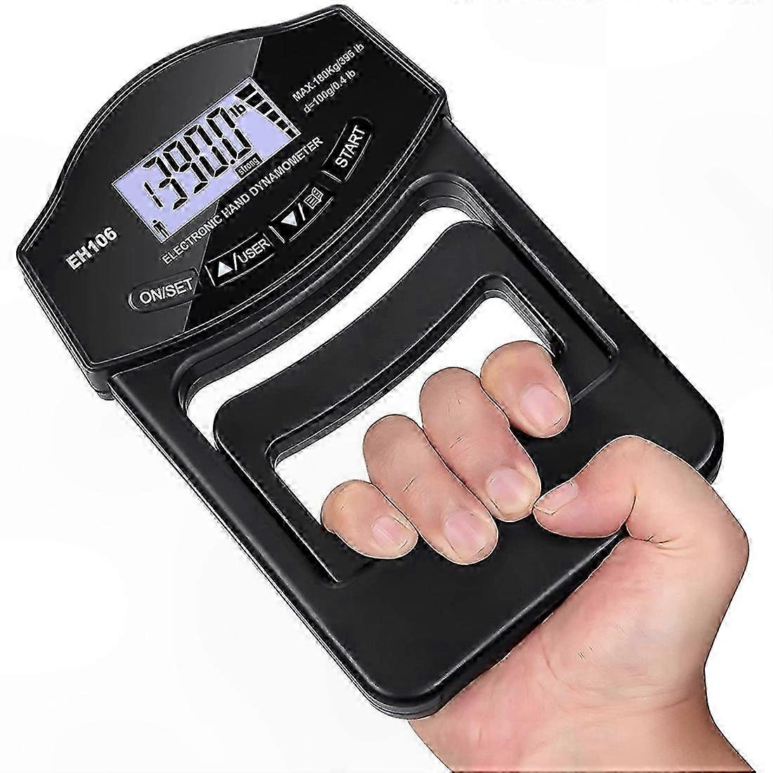 Digital Hand Grip Strength Meter, 396Lbs/180Kg USB LCD Screen Dynamometer for Fitness Testing