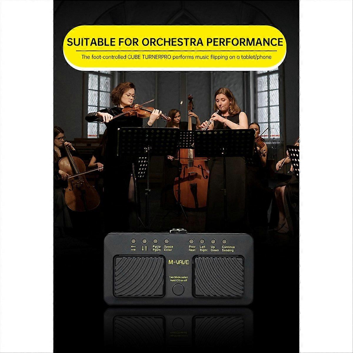 M-VAVE Square Turner Pro Wireless Bluetooth Page Turner Silent Foot Pedal USB Rechargeable for iPad