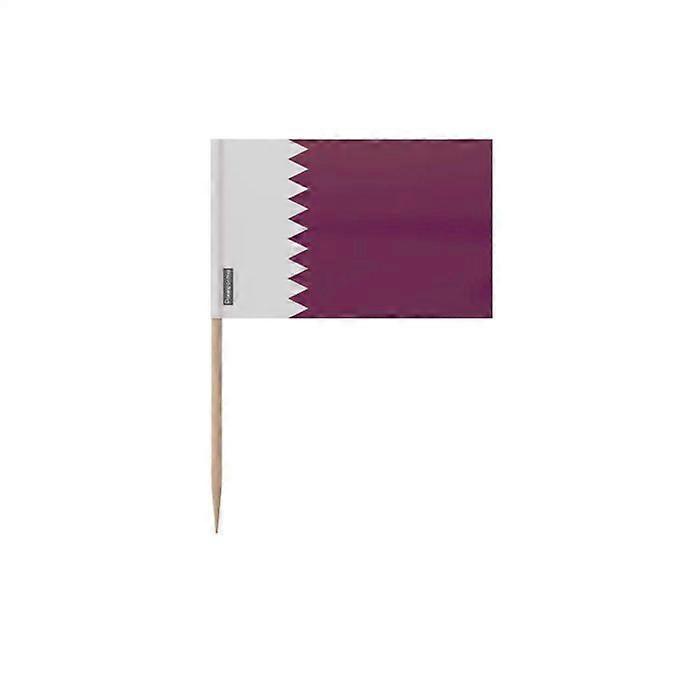 Toothpicks Qatar Flag - 6.5 cm - 100 pieces - Adhesive plastic - Bamboo stick - Pixelforma
