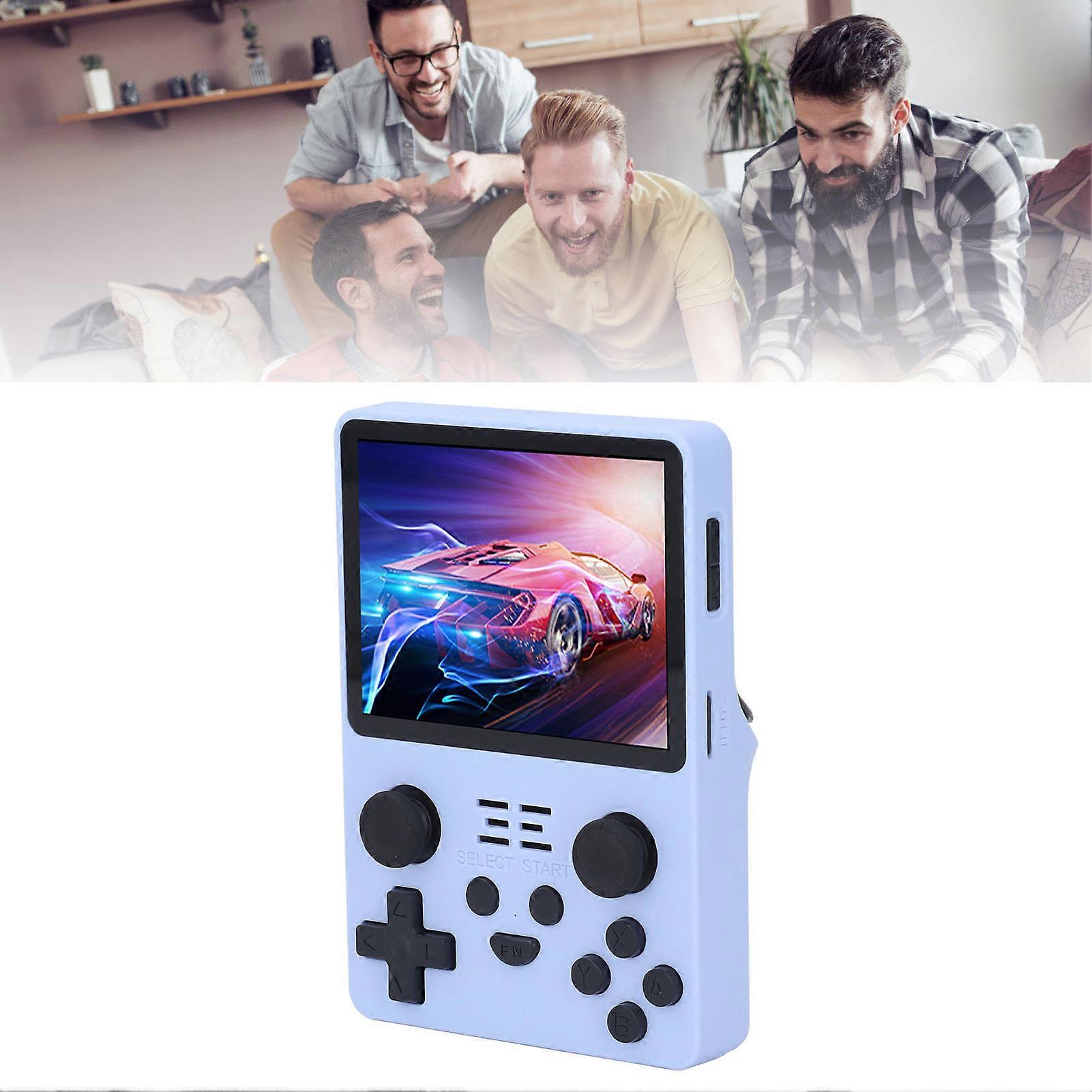 Handheld Game Console Blue 3.5 Inch IPS Screen Dual 3D Joysticks ST7703 Chip Portable Retro Game Player 64G 