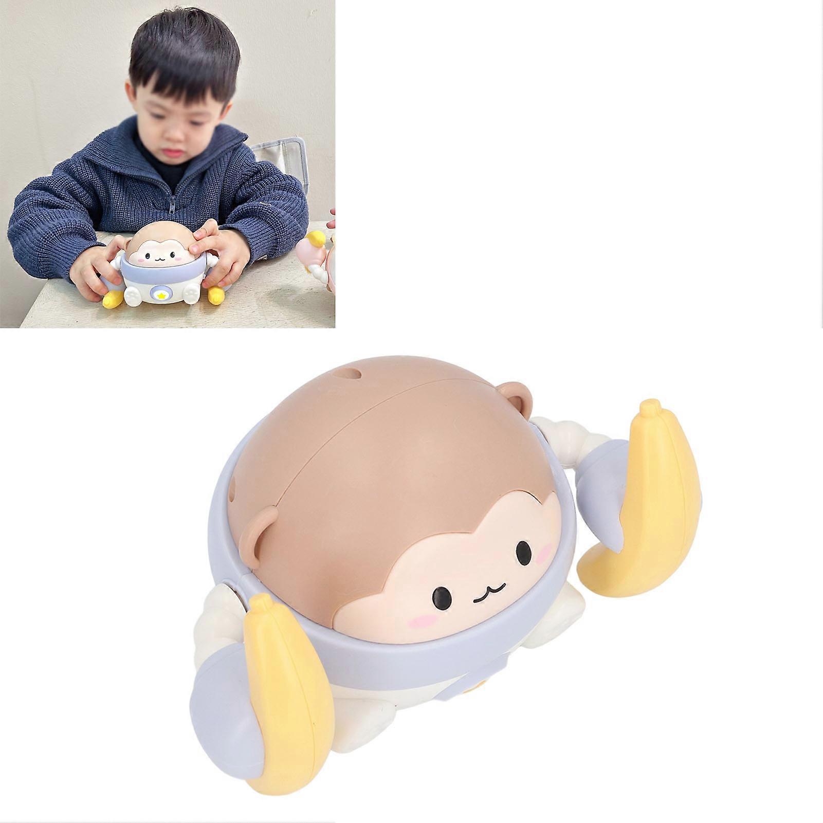 Electronic Tumbling Monkey Puzzle Guided Head Up Exercise Educational Crawling Monkey Toy Blue 