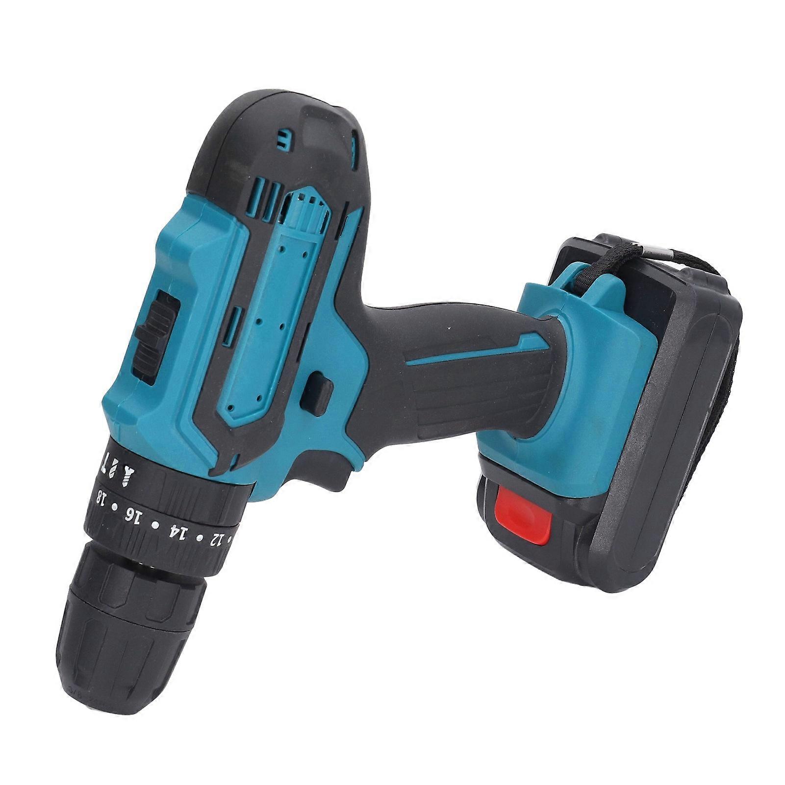 Cordless Drill 2 Gear Speed 3/8 24 UNF Keyless Chuck Portable Hand Electric Drill with 2 Batteries