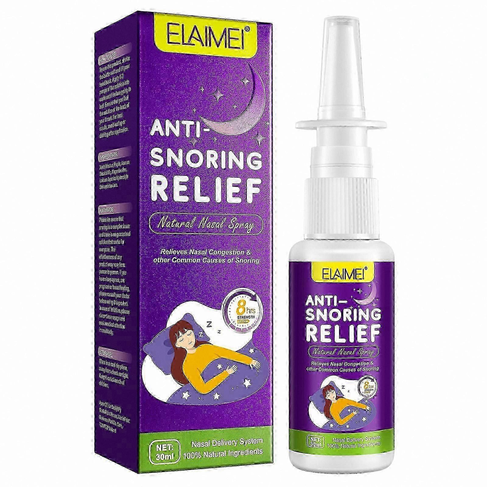 Natural Snoring Relief Spray 30ml, 100% Herbal Anti-Snore Solution, Promotes Easy Breathing, Effective Snore Reduction Formula