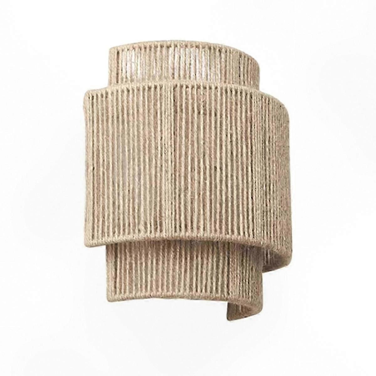 Bohemian Twine Decor Rattan Wall Lamp Shade Handwoven Design