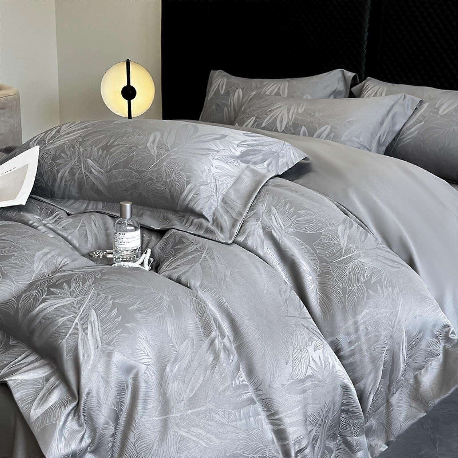Duvet Cover 220x240cm Grey King Bedding Set 2