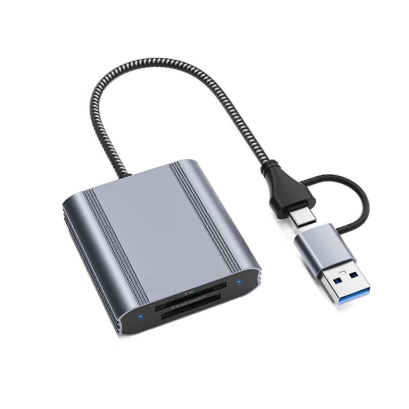 Transportable Aluminum Type And STANDARD Card Reader 10Gbps Data Transfer Double USB CREATE USB version Connection For Computer Robot Systems