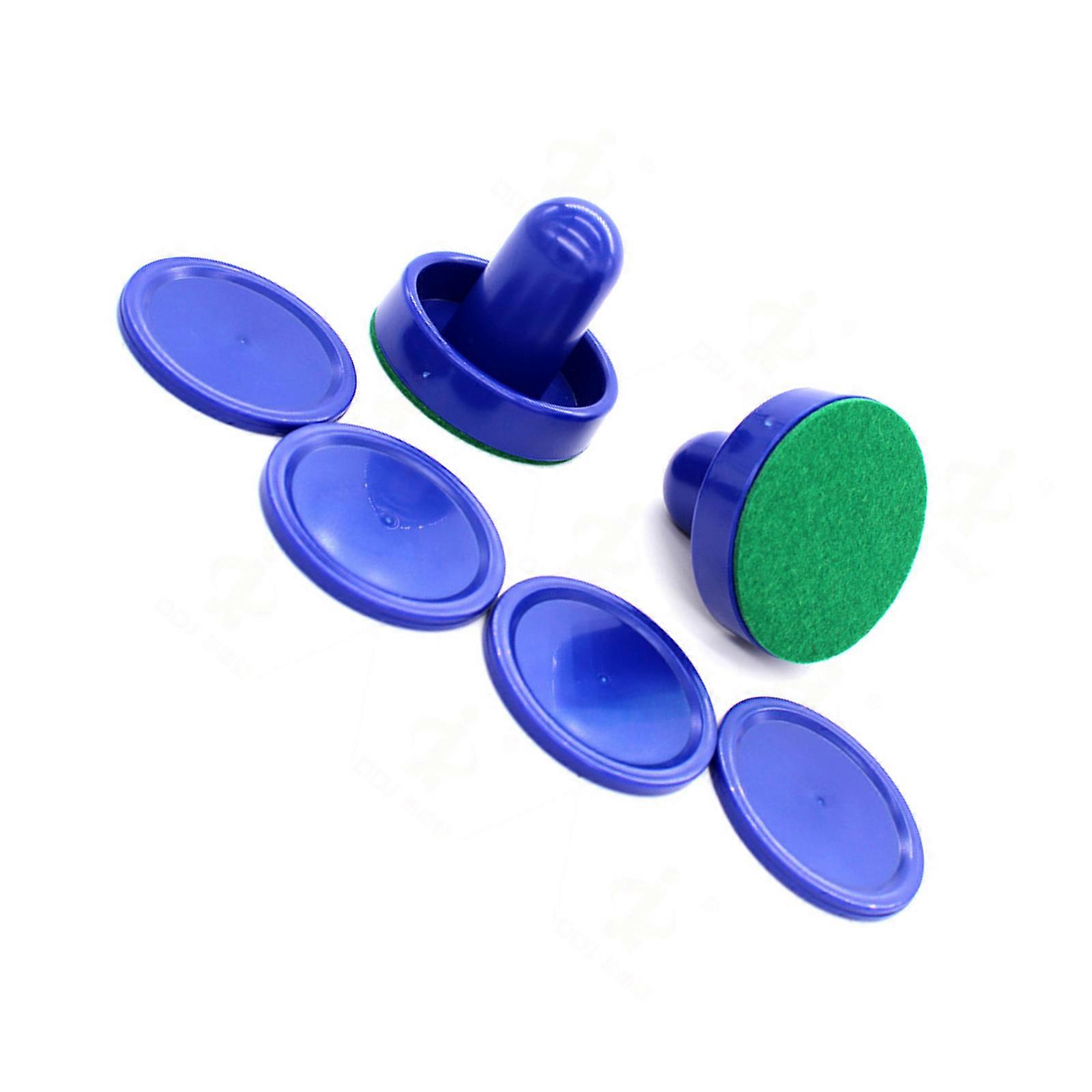 Home Standard Air Hockey Paddle and Pucks Plastic Table Hockey Pusher Set Goal Handle Paddle Replacement for Game Table  Royal blue push hand