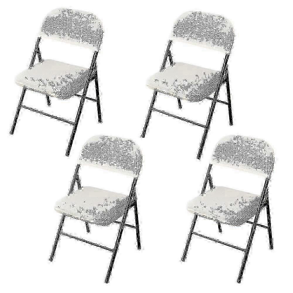 4 st hopfällbar stol delad sittdyna för fest bröllop hem -ys (endast sätesöverdrag)