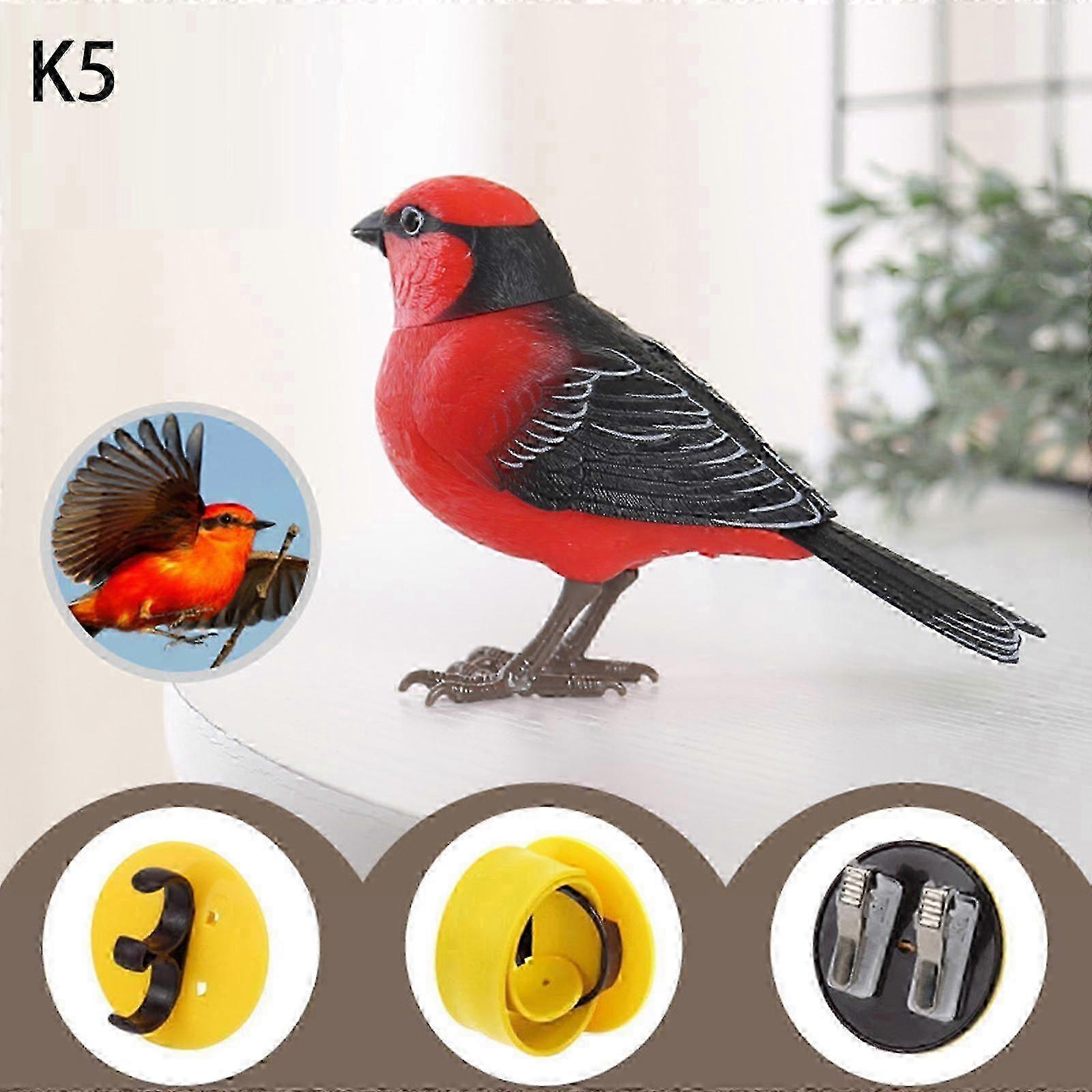 Electric Singing and Chirping Bird Toy, Cute Interactive Bird Toy and Decoration, Motion and Sound Activated, Battery Operated Simulat