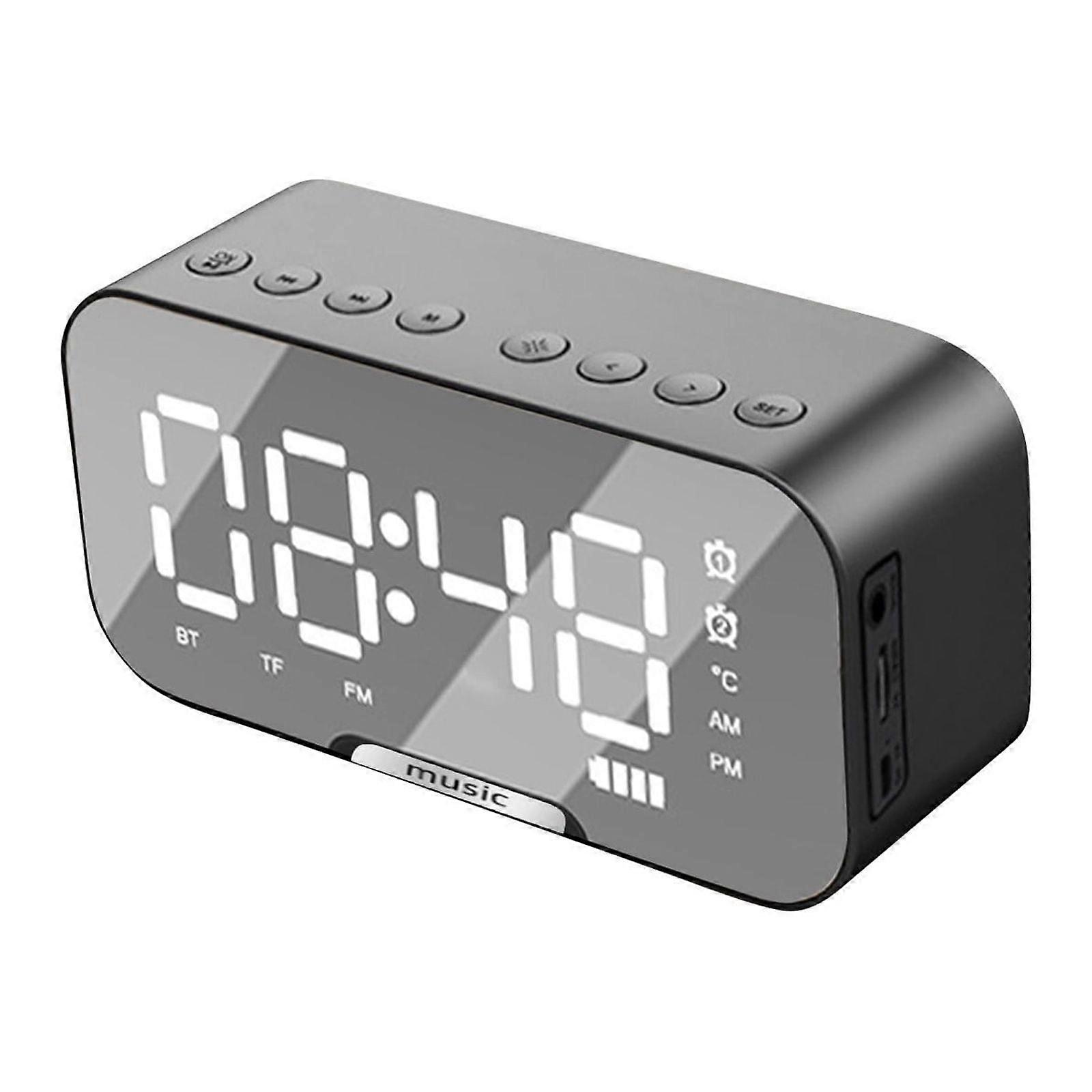 Zeceouar Clearance! LED Mirror Clock with Big Display, Bluetooth Speaker & Subwoofer - Summer Savings Deal! Compatible with Alexa