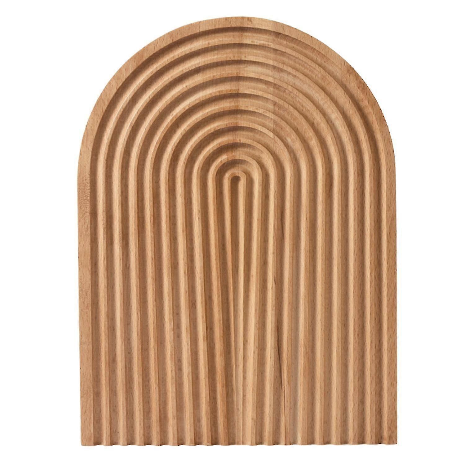 Serving Tray Wave Arched Shape Grooved Breakfast Lunch Dinner Appetizer Breadboard Decorative Wooden