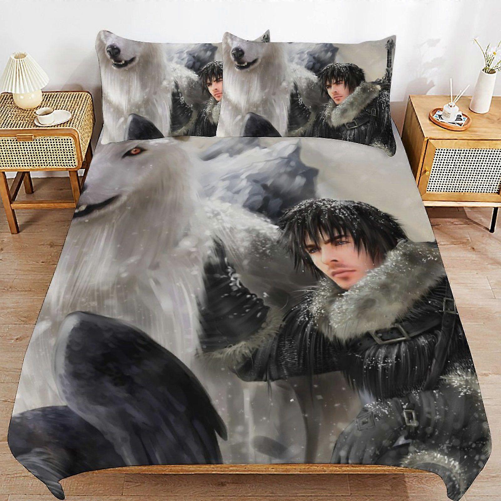 u115 Game of Thrones Soft Sleep Safe Threaded Build Machine Ready Closure Duvet Cover Sets for Bedroom n115
