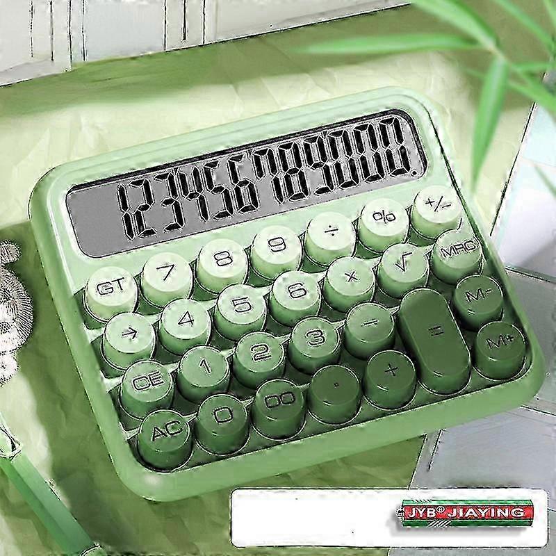 Mechanical Calculator 12 Digit Extra Large 5-Inch LCD Display, Easy to Press Office Calculators Desktop,for Daily ,with Battery