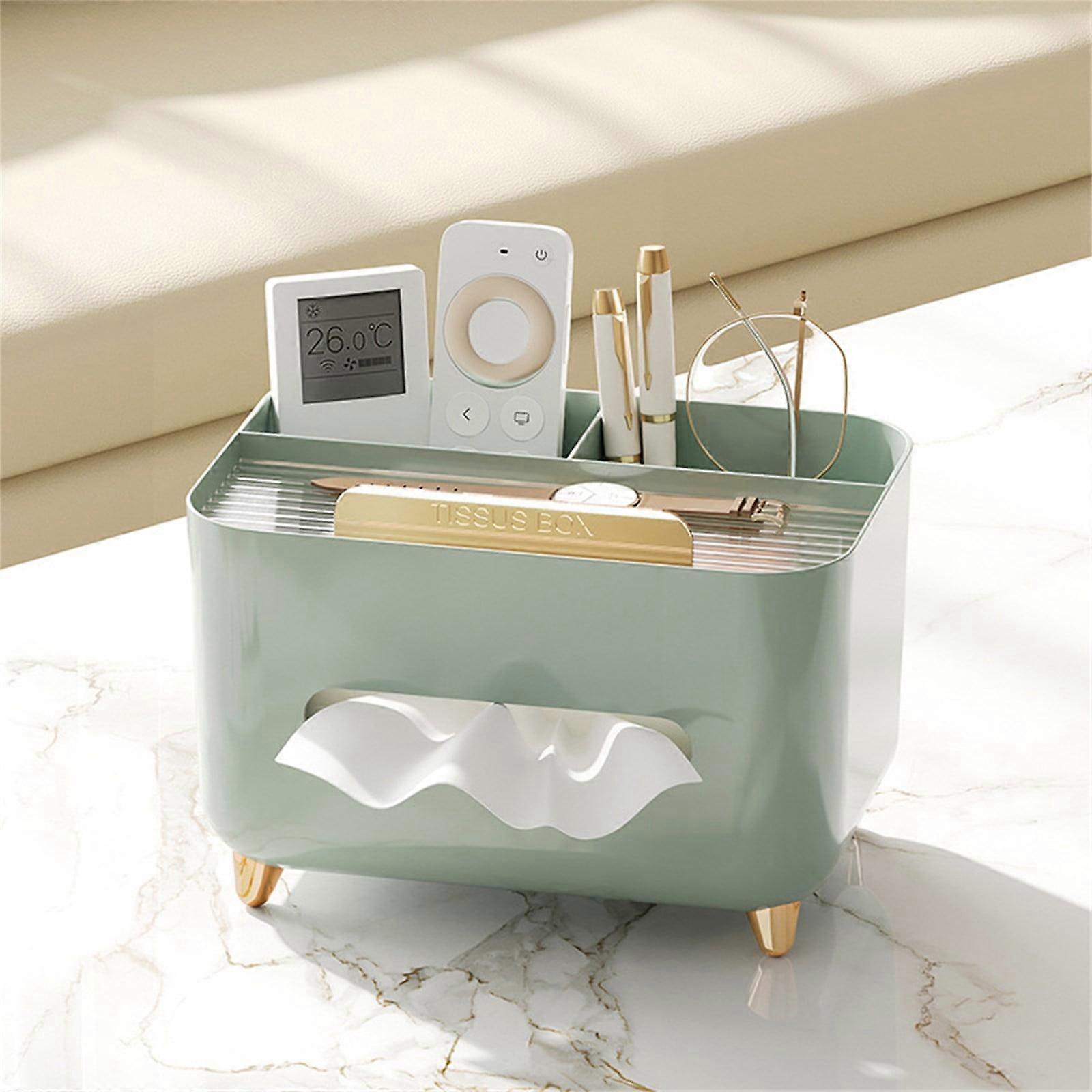 MuYan Multi Functional Tissue Box, Desktop Storage Box, Remote Control Holder, Decorative Cube Cover for Home Office