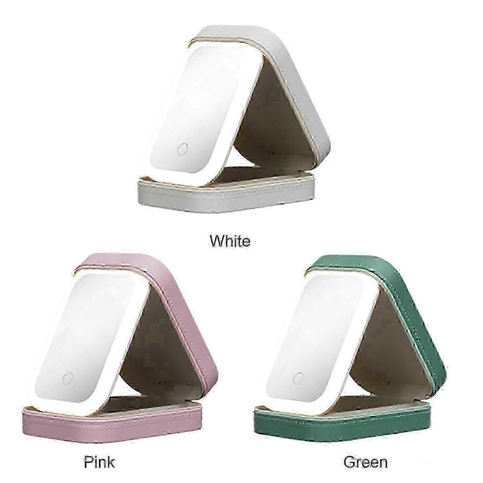 LED Three-Color Adjustable Makeup Mirror, Three Colors Brightness Adjustable Makeup Mirror with Lights, Rechargeable Lighted Makeup Mirror