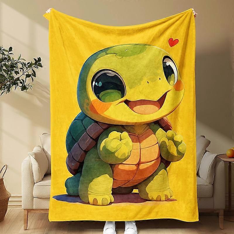 Cute Cartoon Turtle Pattern Blanket, 1 Count Soft Warm Throw Blanket, Air-conditioned Room Blanket, Warm Nap Blanket for Home Office Travel 