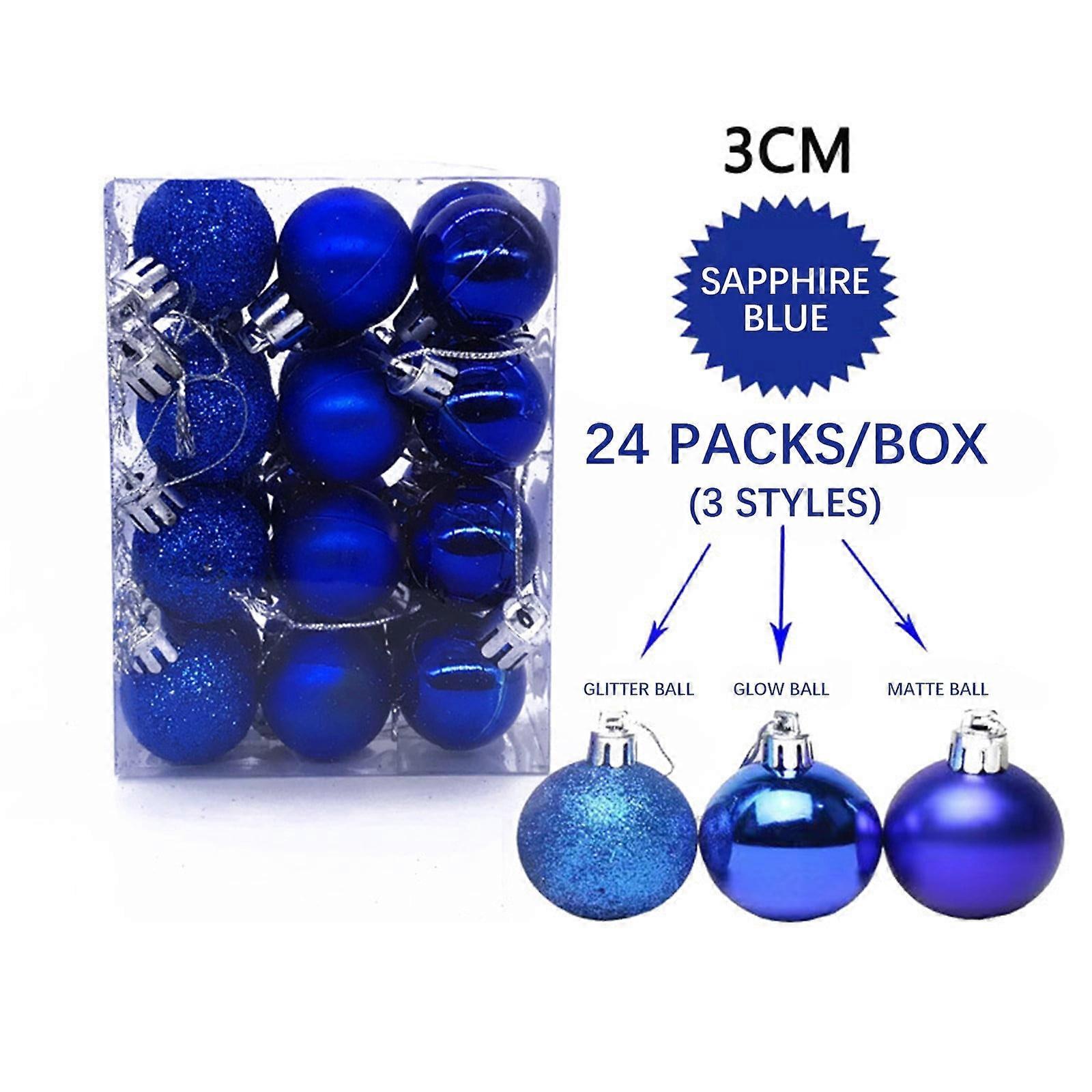 ZKCCNUK Christmas Tree Decorations, 24 Pcs Shatterproof 30mm Baubles, Compatible with Xmas Ornament Sets