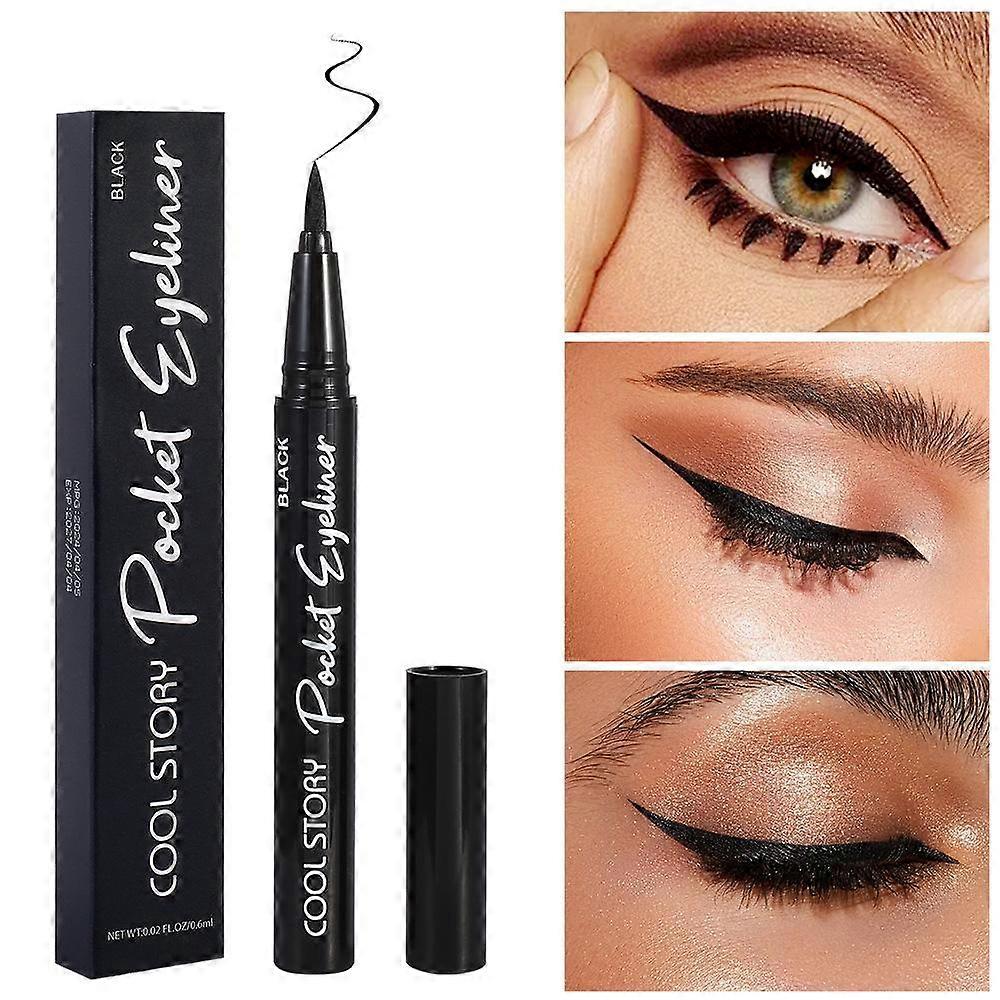 Pocket Eyeliner Straight Liquid Type Quick-drying Liquid Eyeliner Pen Long-lasting and Easy To Color Cross-border Lazy People Easy To Use Makeup