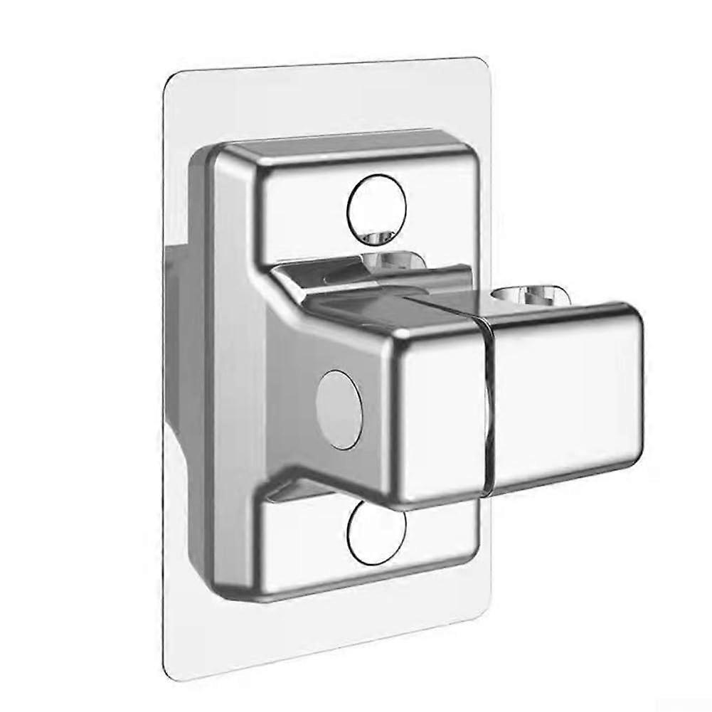 Adjustable NoDrill Shower Head Holder with 360° Rotation Strong Adhesive for Bathroom (Silver)