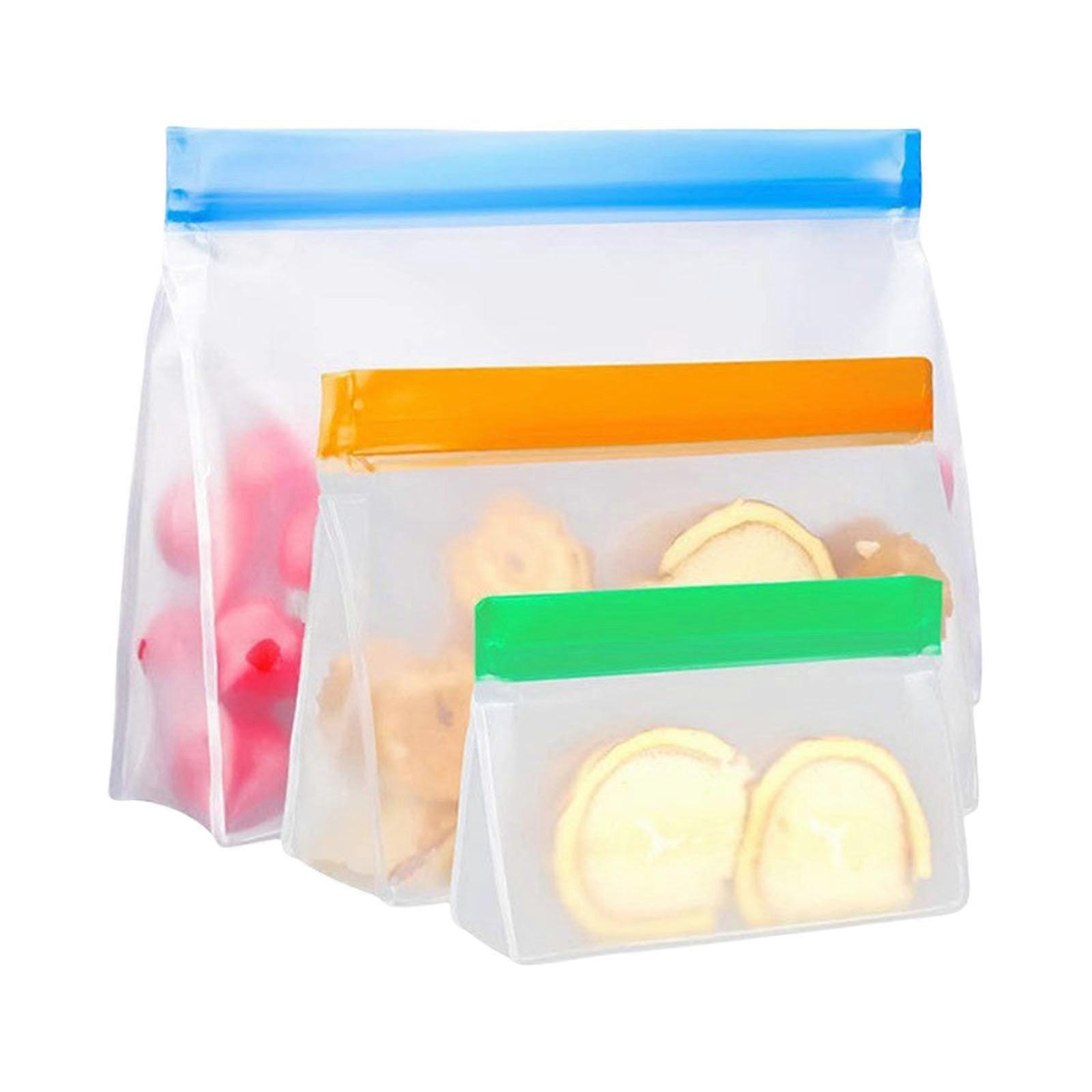 Leakproof Clear Kitchen Storage Bags PEVA Reusable Sealed Designs for Refrigerator Organization Space Efficient Solution Multicolor