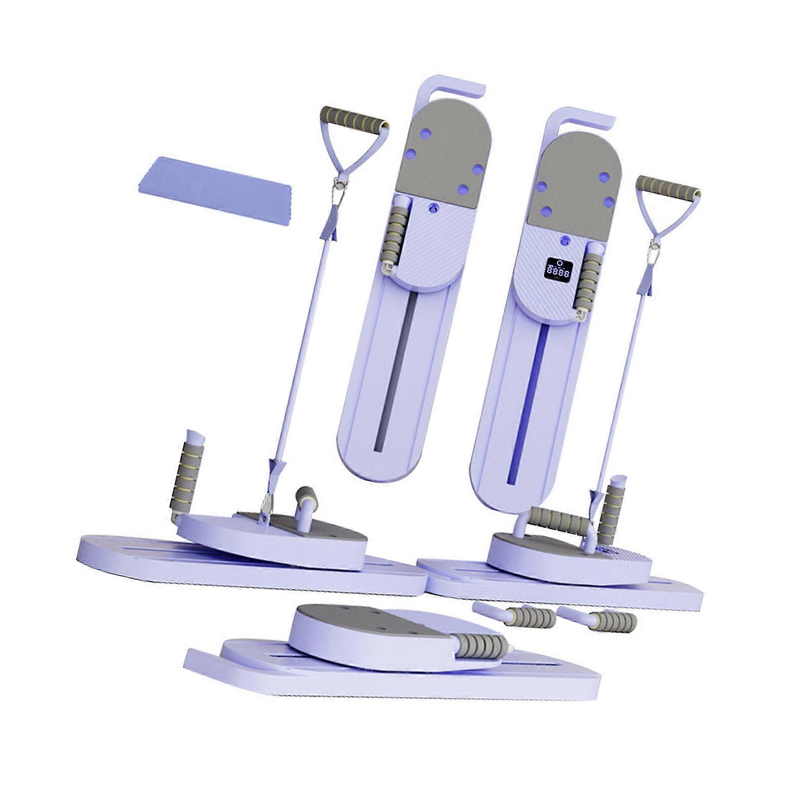 Multiple Angles Detachable Fitness Board Core Strengthener with Ski Simulation Mode and Thickened Foams Backrest  Purple