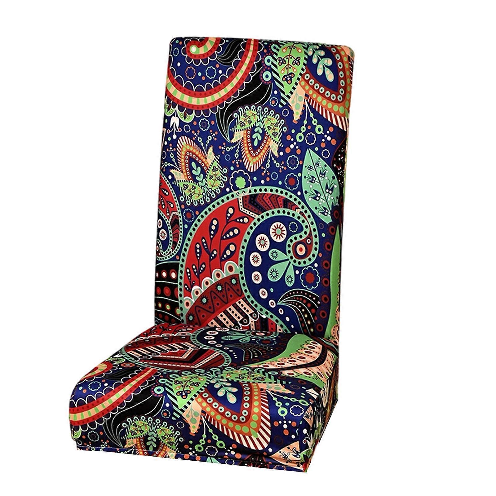 Spill Proof Elastic Seat Cover With Florals Pattern Waterproof Polyester Materials For Sofa Dining Chair Multicolor
