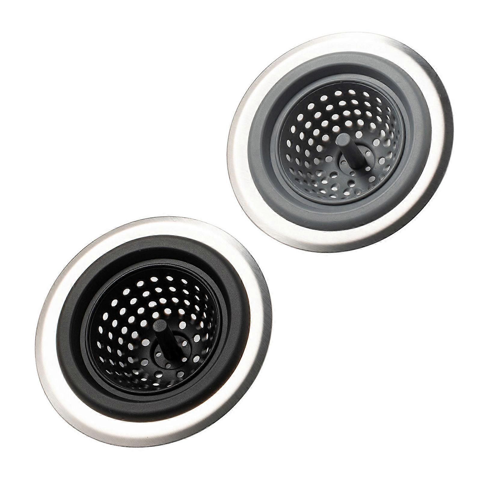 2er-Set flexible Küchenspülenfilter mit feinmaschigem Sieb für Spülbecken, Duschabflüsse und Haarfang, einfach zu verwenden, mehrfarbig