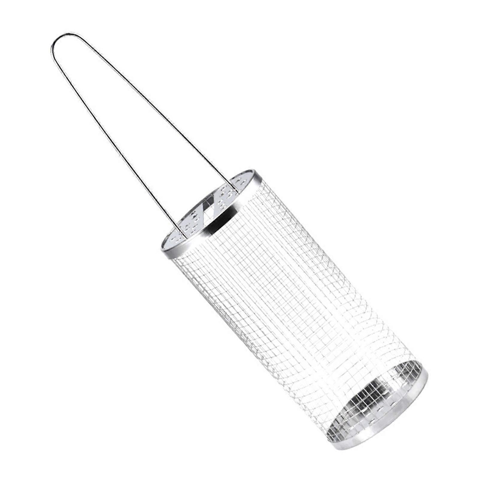 Round Stainless Steel Grilling Basket Easy to Carry and Use Rotating Grills Suitable for Convenient Easily Grilling  S