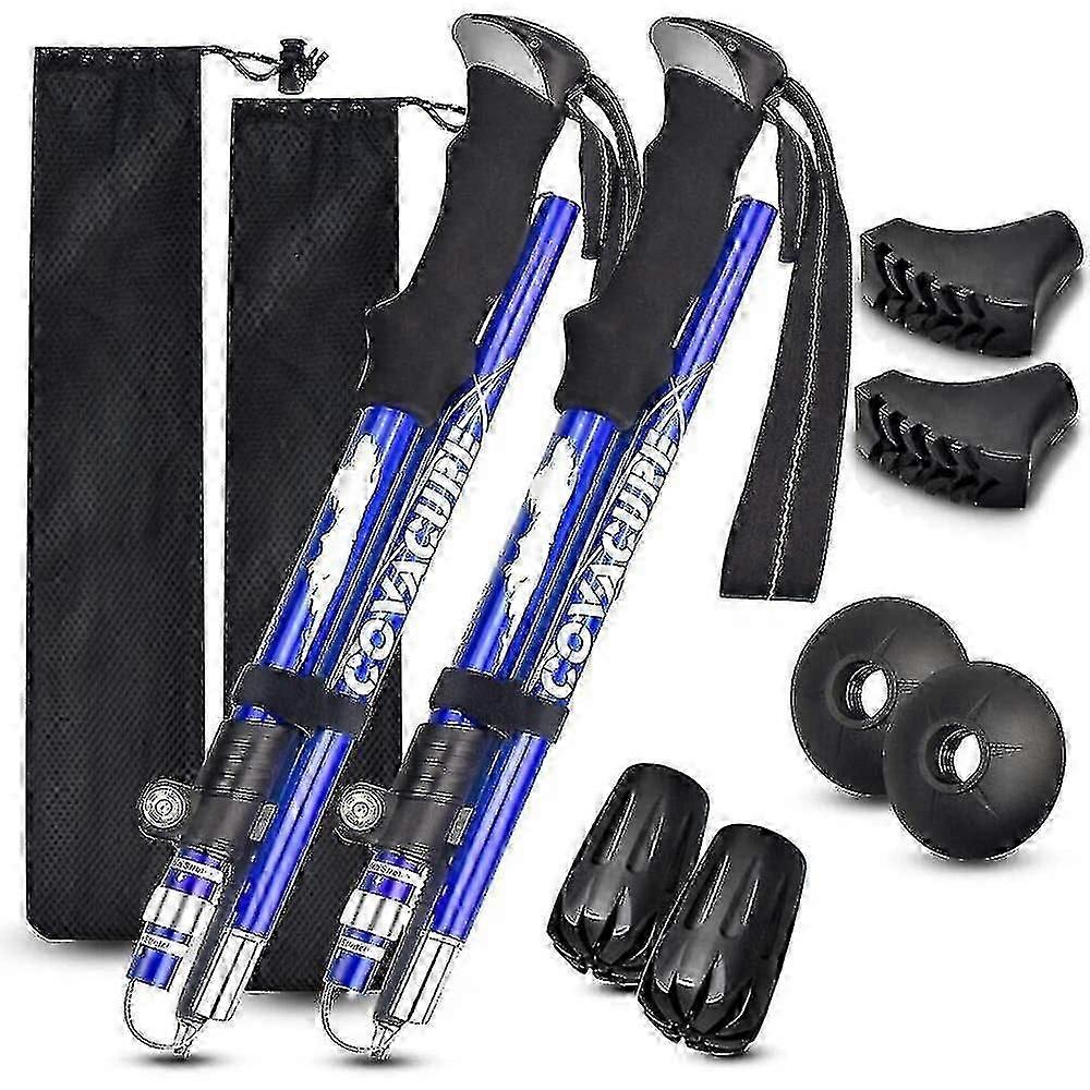 Quick lock trekking poles collapsible lightweight for hiking