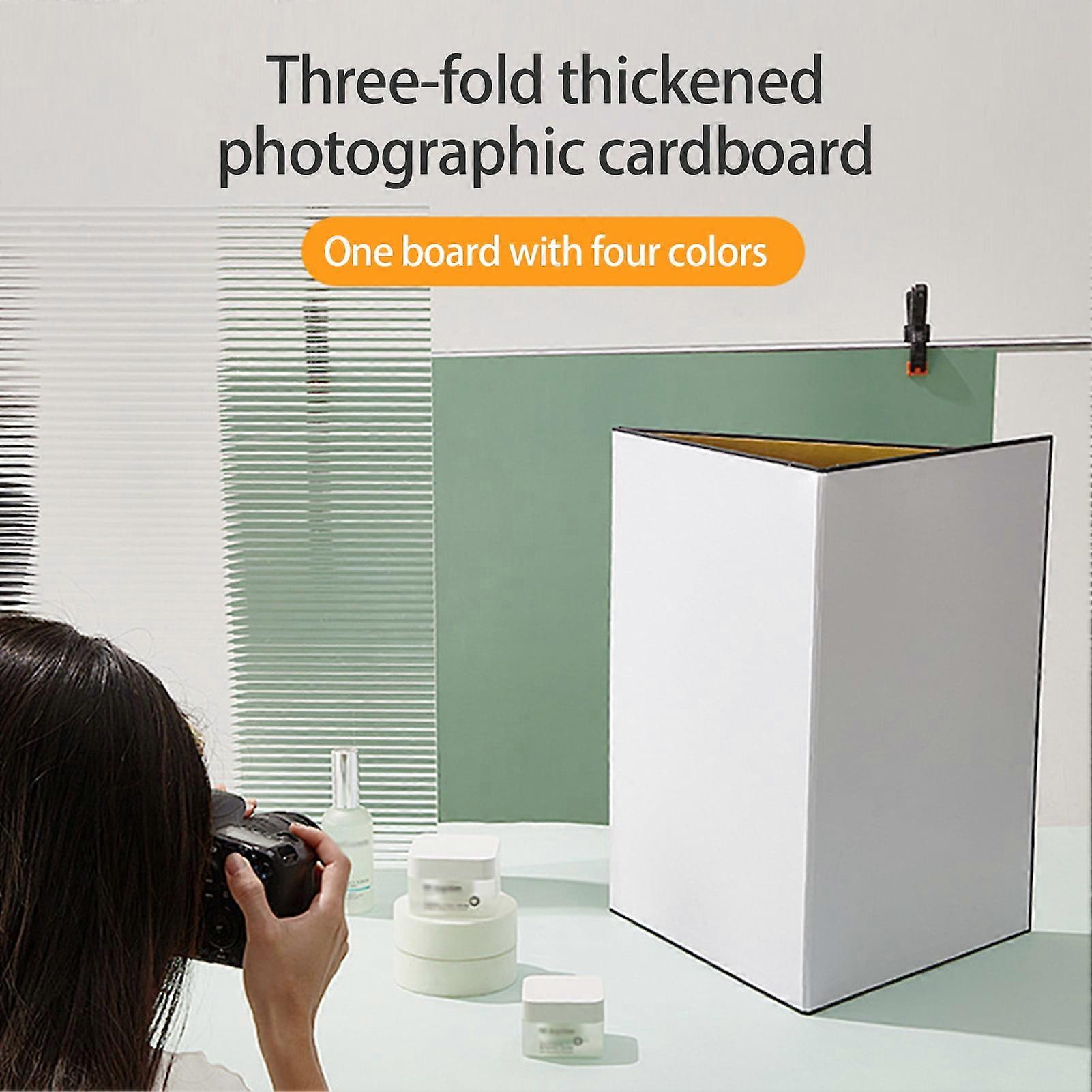 SUSUchens Reflective Tri-fold Board 4 Colors, Even Fill Light, A4 Size, Golden – Compatible with Studio Video Shoots