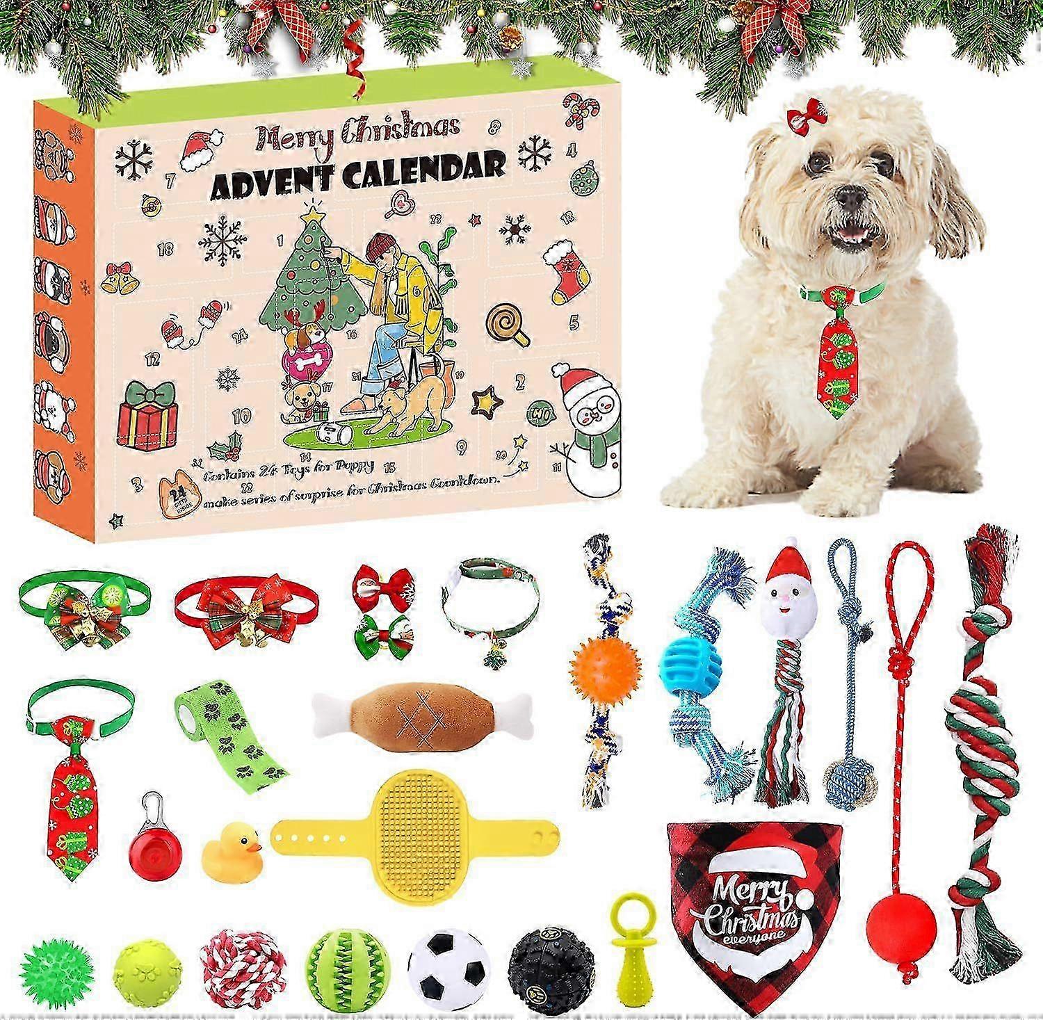 Christmas Countdown Calendar for Pets - Advent Toy with Surprise Treats