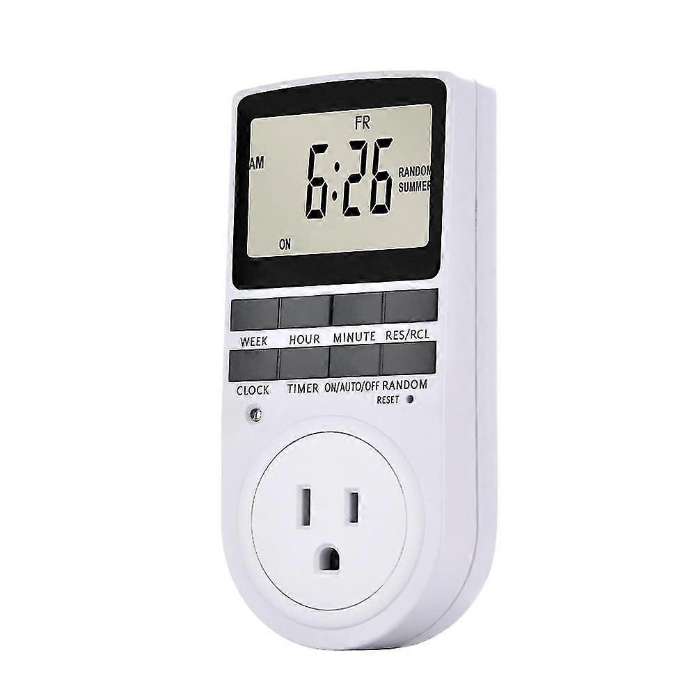 Pack Of 2 Digital Plug-in Timer Socket Lcd Display 10 Programmable Switching Programs 24 Hours & 7 Days Energy Saving Timer Socket For Electrical Appl