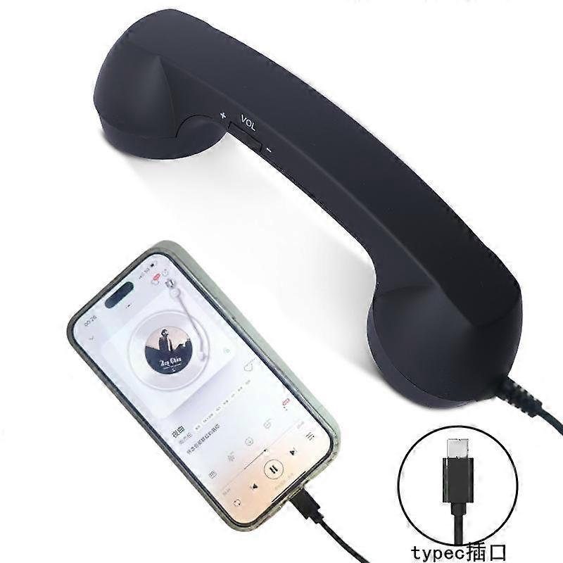 USB-C Retro Telephone Handset for Cellphones - Plug & Play Receiver Radiation-Proof Comfortable Call for iPhone & Android​​