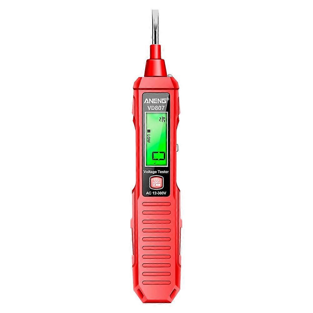 ANENG VD807 Digital Voltage Detector Tester Pen AC12-300V Voltage Testers Circuit NCV Sensor Wire Electrician Tool(Red)